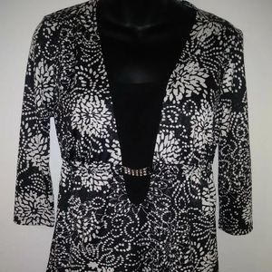 Black White Blouse B. STREET XS Tunic